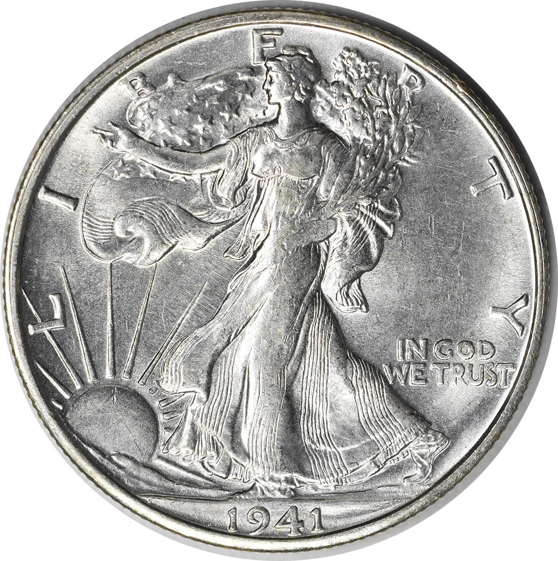 1941-S/S Walking Liberty Silver Half Dollar Uncertified Choice BU: 1941-S/S Walking Liberty Silver Half Dollar Uncertified Choice BU This 1941-S/S Walking Liberty Silver Half Dollar is a stunning addition to any coin collection. Featuring the iconic Liberty Walking d