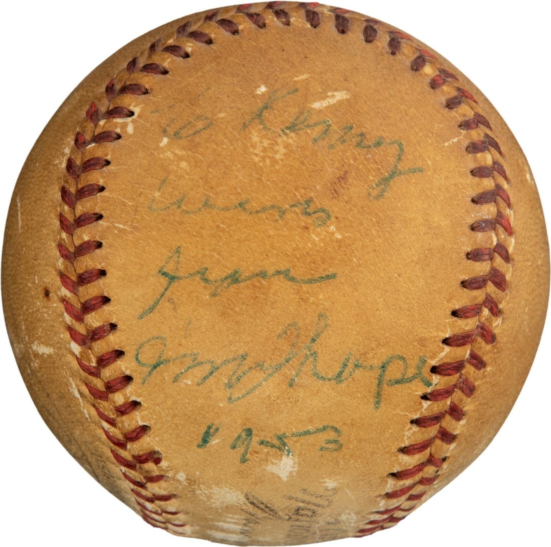Jim Thorpe Signed National League Baseball with JSA Authentication: Jim Thorpe Signed National League Baseball with JSA Authentication This is an original Jim Thorpe single signed autographed National League baseball, authenticated by PSA/DNA. This historic piece feat