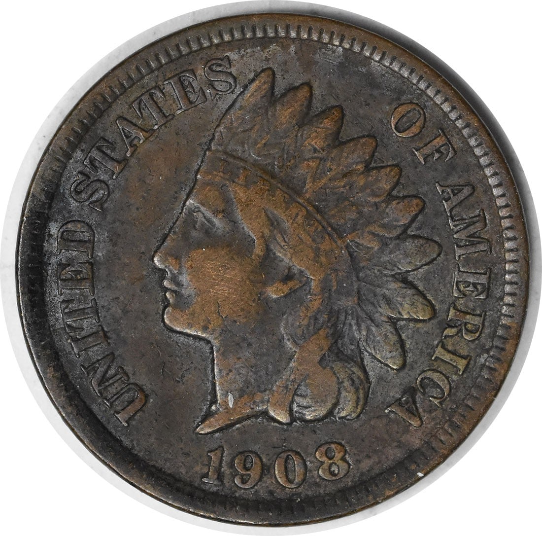 1908-S Indian Head Cent F Circulated Copper Coin: 1908-S Indian Head Cent F Circulated Copper Coin This 1908-S Indian Cent features a classic design and is a great addition for any coin collector. The coin is circulated and has been graded as Fine (F