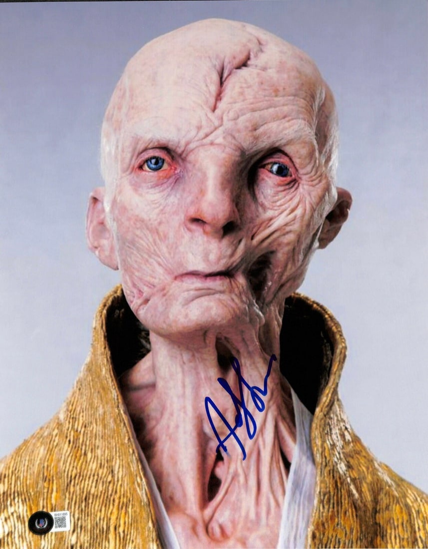11x14 Photograph Signed by Andy Serkis as Snoke Beckett Authenticated: 11x14 Photograph Signed by Andy Serkis as Snoke Beckett Authenticated This is an 11x14 photograph signed by Andy Serkis, who portrayed Supreme Leader Snoke in Star Wars: The Last Jedi. The autograph i