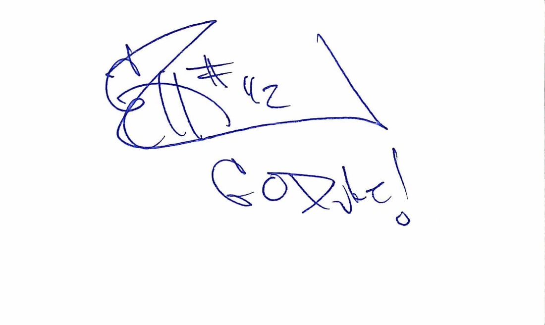 Elton Brand Autographed 3x5 Index Card Beckett Certified: Elton Brand Autographed 3x5 Index Card Beckett Certified This is an autographed 3x5 index card signed by Elton Brand, the former Duke and Chicago Bulls star. The signature, written in blue ballpoint p