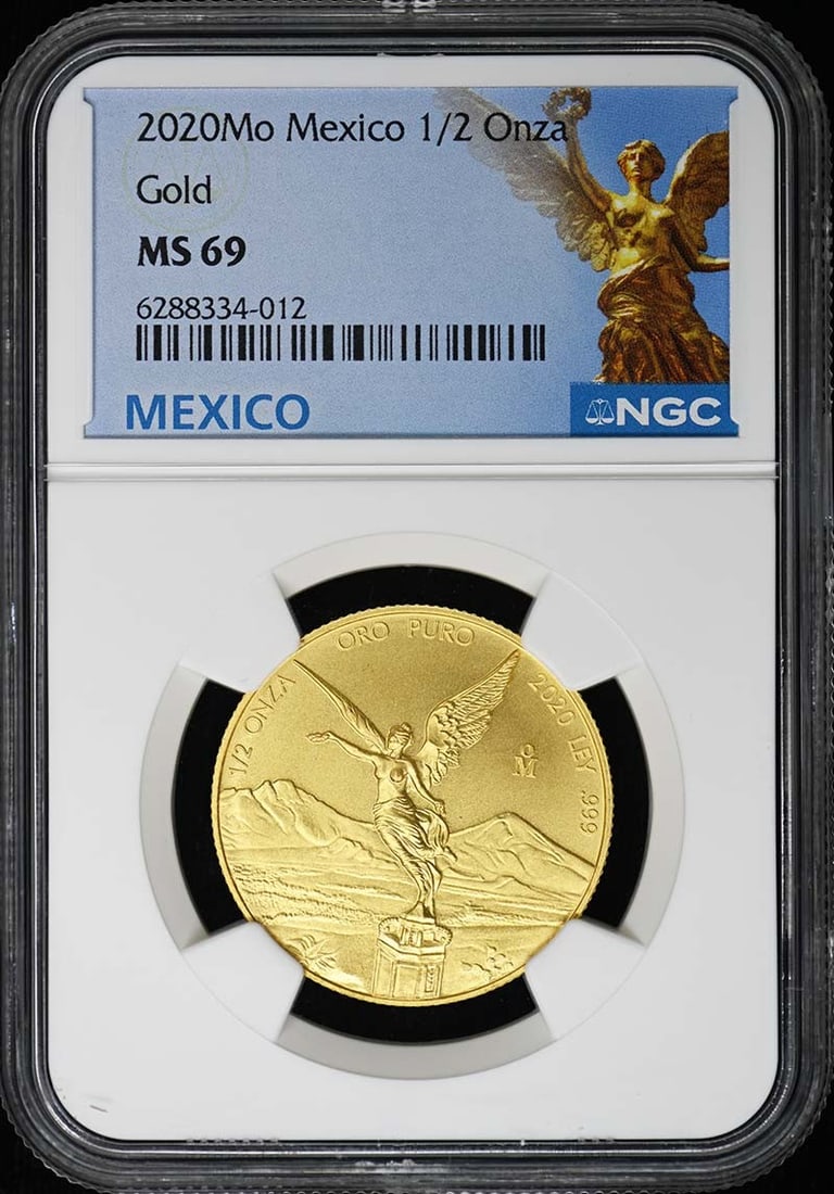 NGC MS69 2020 Mexico 1/2 Oz Gold Libertad Coin 700 Minted: NGC MS69 2020 Mexico 1/2 Oz Gold Libertad Coin 700 Minted This 2020 Mexico Gold Libertad 1/2 ounce coin is graded MS69 by NGC and features a low mintage of 700 pieces. The coin is un-used and comes ce