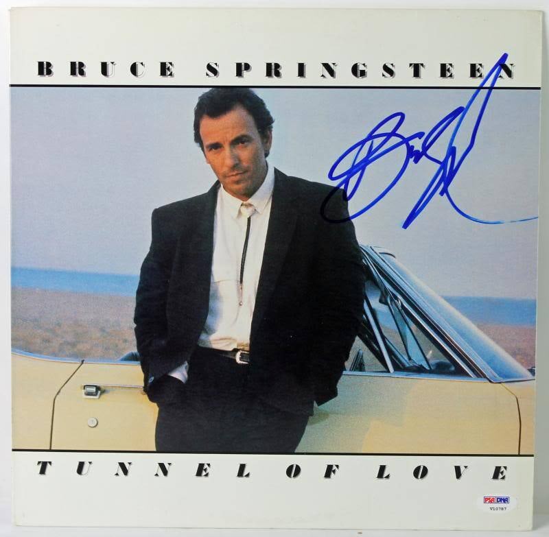 Bruce Springsteen Tunnel of Love Signed Album Cover with Vinyl PSA/DNA: Bruce Springsteen Tunnel of Love Signed Album Cover with Vinyl PSA/DNA Celebrate the music of Bruce Springsteen with this authentic signed album cover from his iconic 'Tunnel of Love' album. This piec