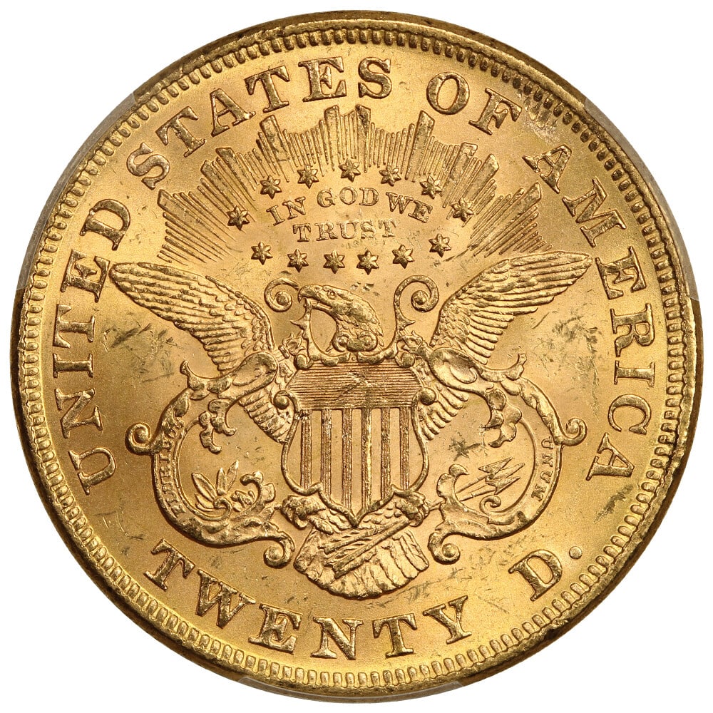 1873 $20 Liberty Head Gold Coin PCGS MS64 D.L. Hansen - 4