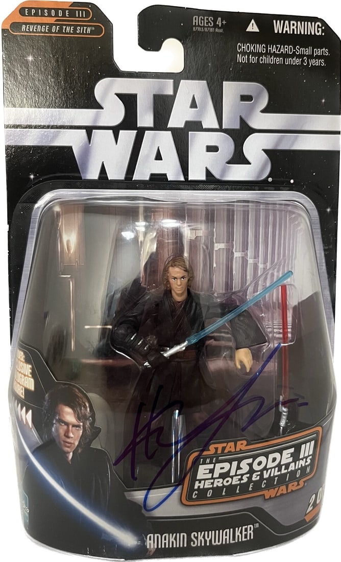 Hasbro 2004 Star Wars Saga Anakin Figure Signed by Hayden Christensen Beckett Authenticated: Hasbro 2004 Star Wars Saga Anakin Figure Signed by Hayden Christensen Beckett Authenticated This is a pre-owned Hasbro Star Wars Saga Collection action figure from 2004, portraying Anakin Skywalker. T