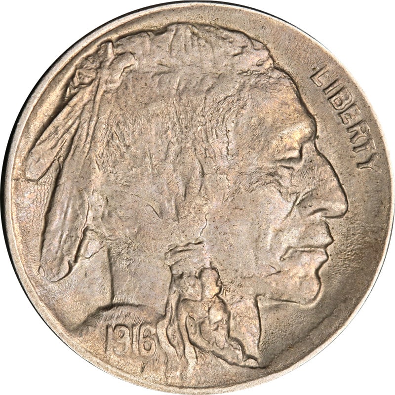 1916 Denver Mint Buffalo Nickel United States Circulated Coin: 1916 Denver Mint Buffalo Nickel United States Circulated Coin This 1916-D Buffalo Nickel was minted in Denver and is composed of nickel. The coin is in circulated condition and is uncertified. It is a