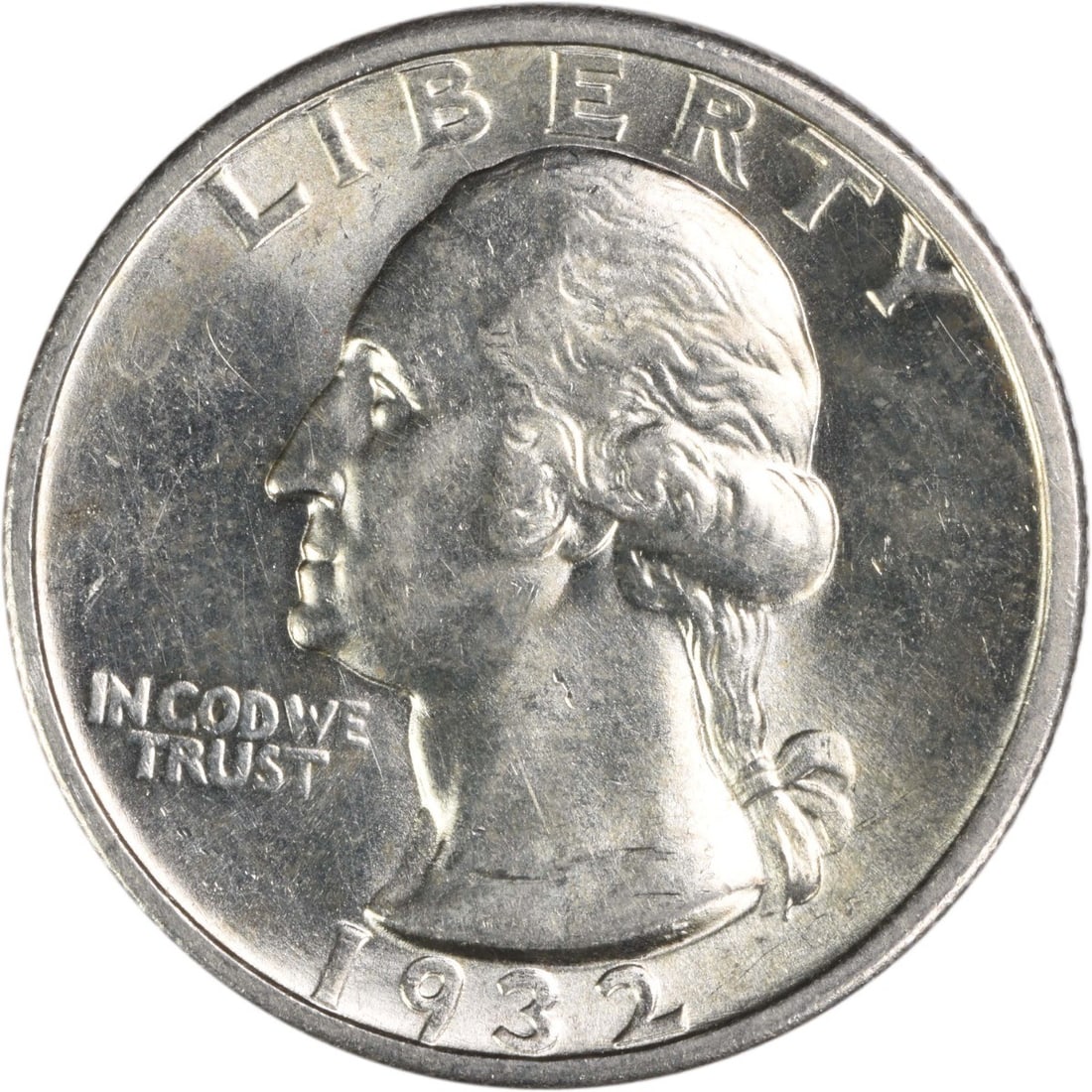 San Francisco 1932 Silver Washington Quarter AU Uncertified 25C Coin: San Francisco 1932 Silver Washington Quarter AU Uncertified 25C Coin This 1932-S Washington Quarter is composed of 90% silver and 10% copper, minted in San Francisco. Designed by John Flanagan, this c