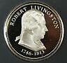Proof Sterling Silver Robert Livingston Medal with Franklin Mint Display Card: Proof Sterling Silver Robert Livingston Medal with Franklin Mint Display Card This Robert Livingston proof medal is crafted in sterling silver and comes in its original Franklin Mint card. It is a pre
