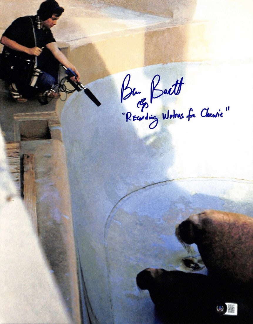 Ben Burtt Signed 11x14 Photo Inscribed Recording Walrus for Chewie Beckett Authenticated: Ben Burtt Signed 11x14 Photo Inscribed Recording Walrus for Chewie Beckett Authenticated This is an original 11x14 photograph autographed by Ben Burtt, the sound designer for Star Wars and the creator