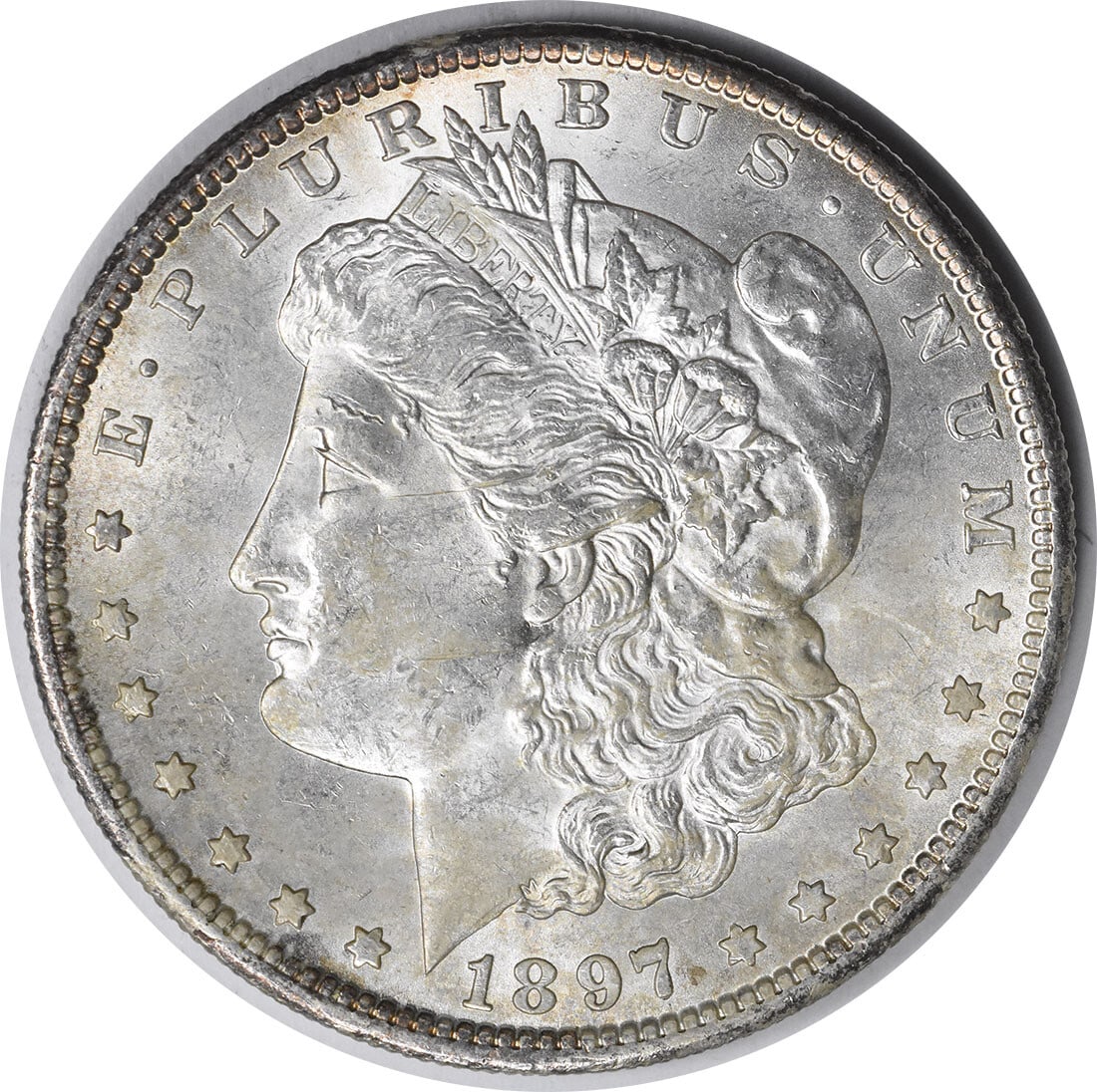 1897-S Morgan Silver Dollar BU Uncertified Silver Coin: 1897-S Morgan Silver Dollar BU Uncertified Silver Coin This 1897-S Morgan Silver Dollar is a stunning example in Brilliant Uncirculated (BU) condition, showcasing the classic design that has made this