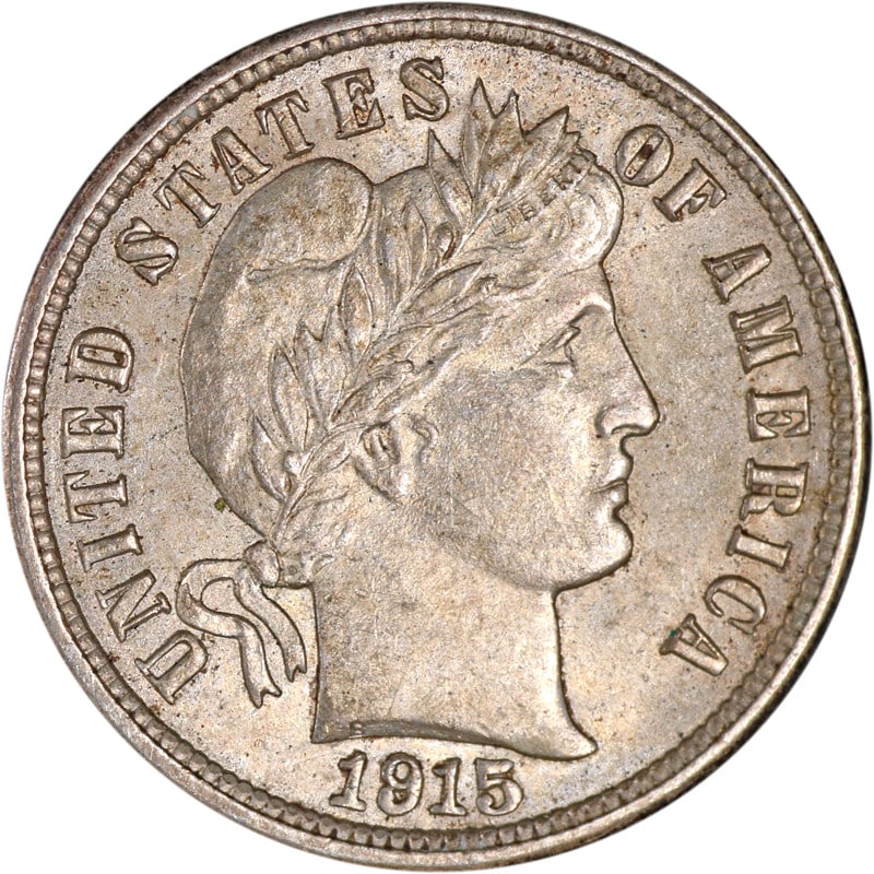 1915 Philadelphia Silver Barber Dime Circulated US Coin: 1915 Philadelphia Silver Barber Dime Circulated US Coin This is a 1915 Barber Dime struck at the Philadelphia Mint. The coin is composed of silver and is in circulated condition. It is uncertified and