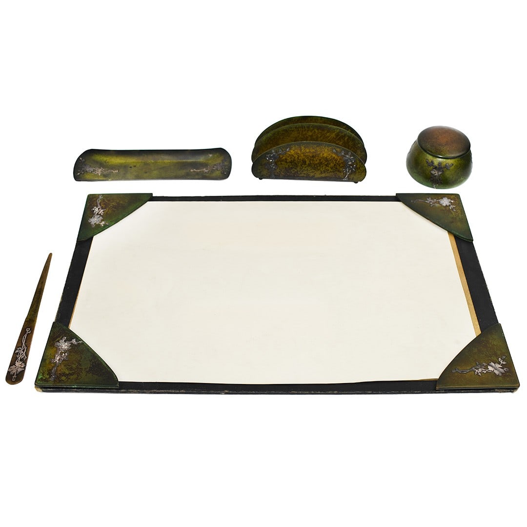 Sterling Silver Overlay Bronze Desk Set by Heintz Art Metal (1 of 9)