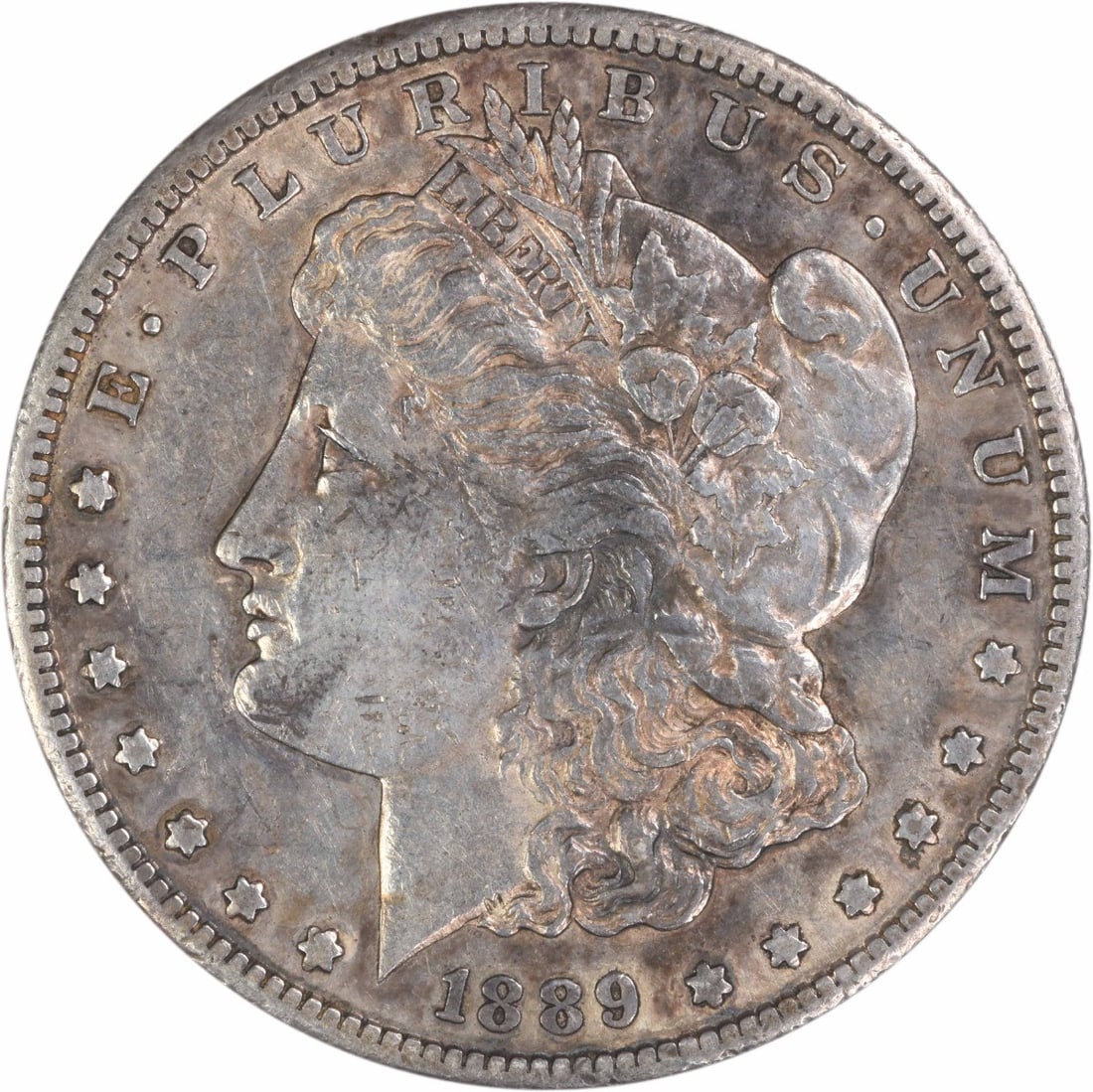 Morgan Dollar 1889 San Francisco Mint 90 Percent Silver EF Grade Uncertified: Morgan Dollar 1889 San Francisco Mint 90 Percent Silver EF Grade Uncertified This 1889-S Morgan Silver Dollar is a circulated coin from the San Francisco Mint, featuring a composition of 90% silver an