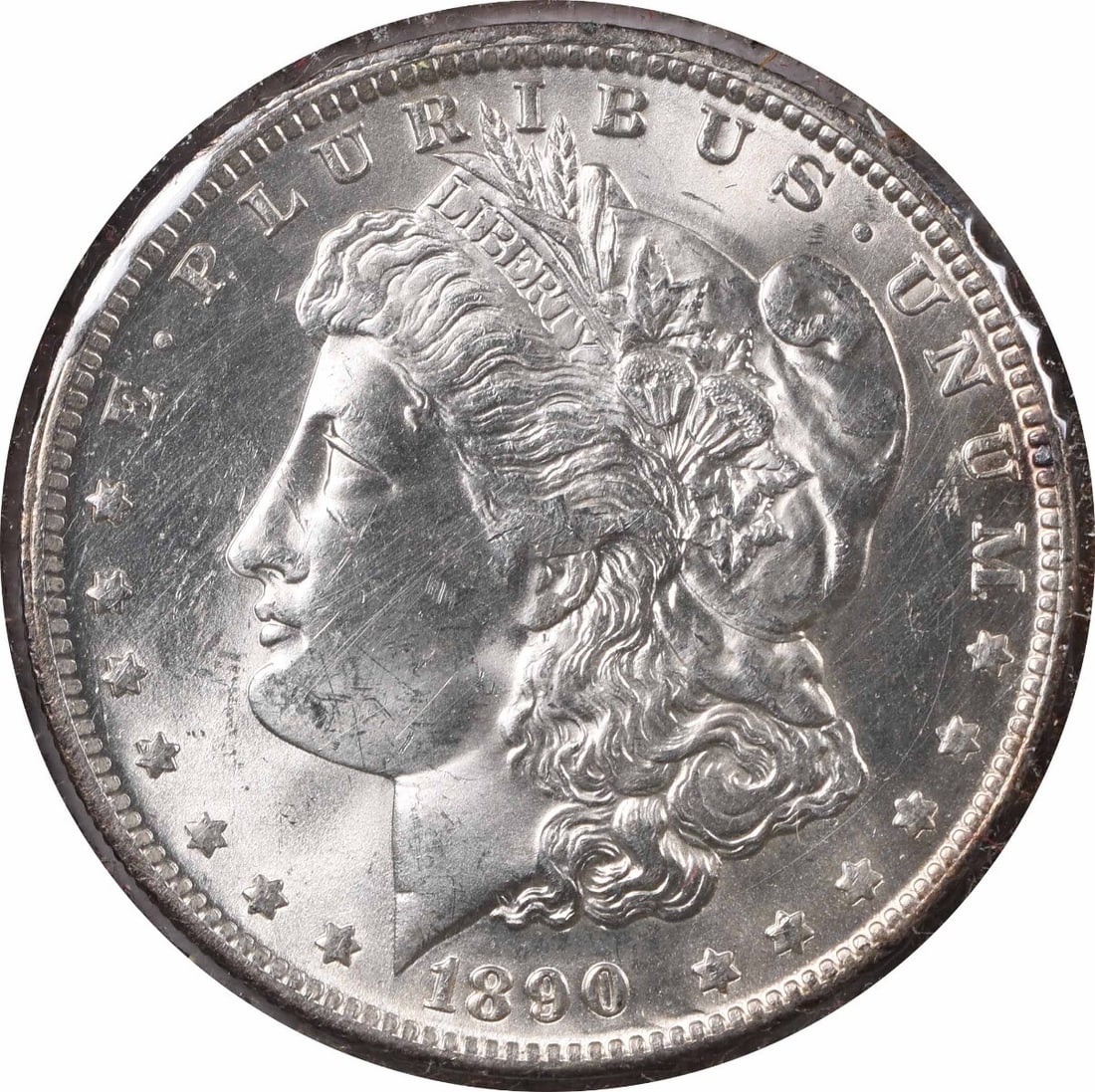 1890-O VAM 10 Morgan Silver Dollar Choice BU Uncertified Coin: 1890-O VAM 10 Morgan Silver Dollar Choice BU Uncertified Coin This 1890-O VAM 10 Morgan Silver Dollar is a stunning example of numismatic artistry, featuring a beautiful choice Brilliant Uncirculated