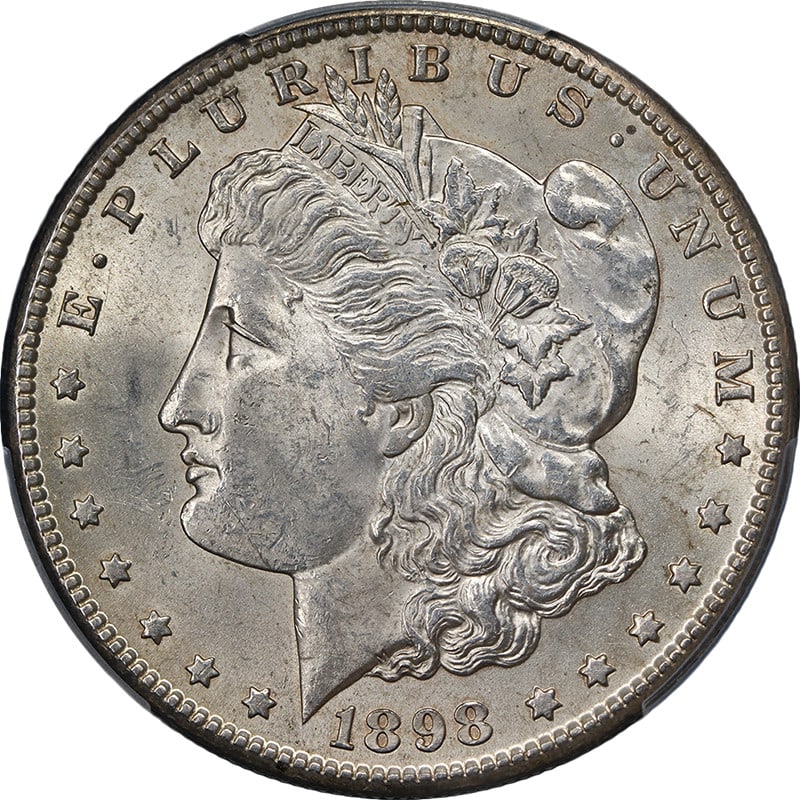 PCGS Uncirculated Details 1898-S Silver Morgan Dollar San Francisco Mint: PCGS Uncirculated Details 1898-S Silver Morgan Dollar San Francisco Mint This 1898-S Morgan Silver Dollar is certified by PCGS with Uncirculated Details. It features attractive luster, a nice strike,