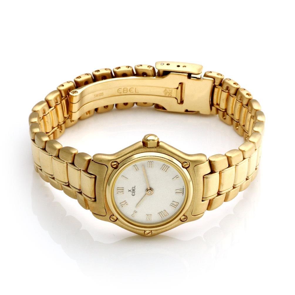 Ebel Classic 18k Yellow Gold Ladies Quartz Watch 866902X: Ebel Classic 18k Yellow Gold Ladies Quartz Watch 866902X This exquisite Ebel Classic ladies wrist watch is a stunning accessory crafted from authentic 18k yellow gold. The watch features a polished an