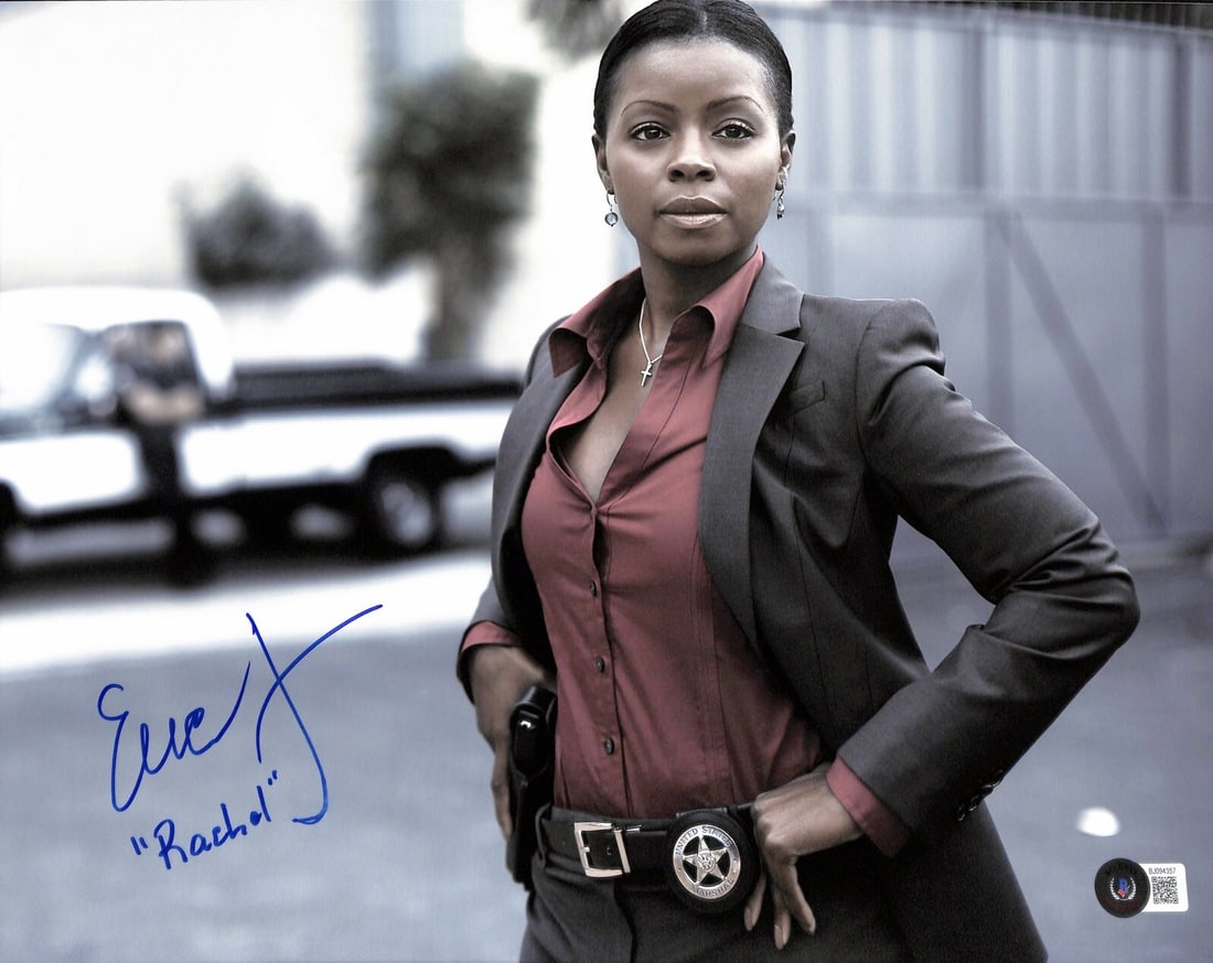 Erica Tazel Autographed 11x14 Photograph with Rachel Inscription Beckett Certified: Erica Tazel Autographed 11x14 Photograph with Rachel Inscription Beckett Certified This is an 11x14 photograph featuring Erica Tazel from the TV series "Justified." The photograph is autographed by Er