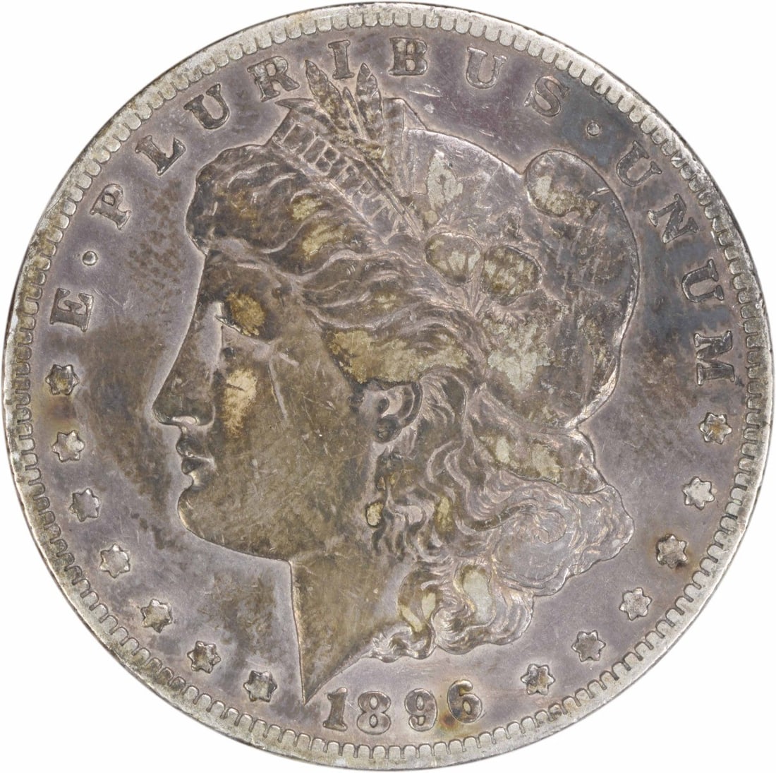 1896-O Morgan Dollar 90 Percent Silver VF New Orleans Uncertified Coin: 1896-O Morgan Dollar 90 Percent Silver VF New Orleans Uncertified Coin This 1896-O Morgan Silver Dollar is a circulated coin graded VF and remains uncertified. Minted in New Orleans, it is composed of