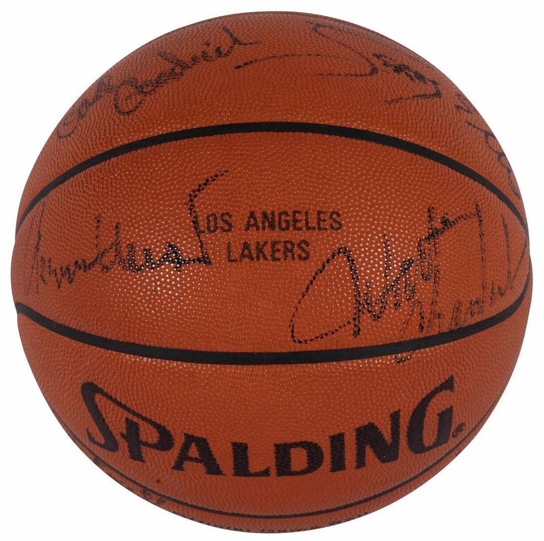 1972-73 Los Angeles Lakers Team Signed Basketball Wilt Chamberlain PSA DNA COA: 1972-73 Los Angeles Lakers Team Signed Basketball Wilt Chamberlain PSA DNA COA This remarkable 1972-73 Los Angeles Lakers team signed basketball features Hall of Famers Wilt Chamberlain and Jerry West