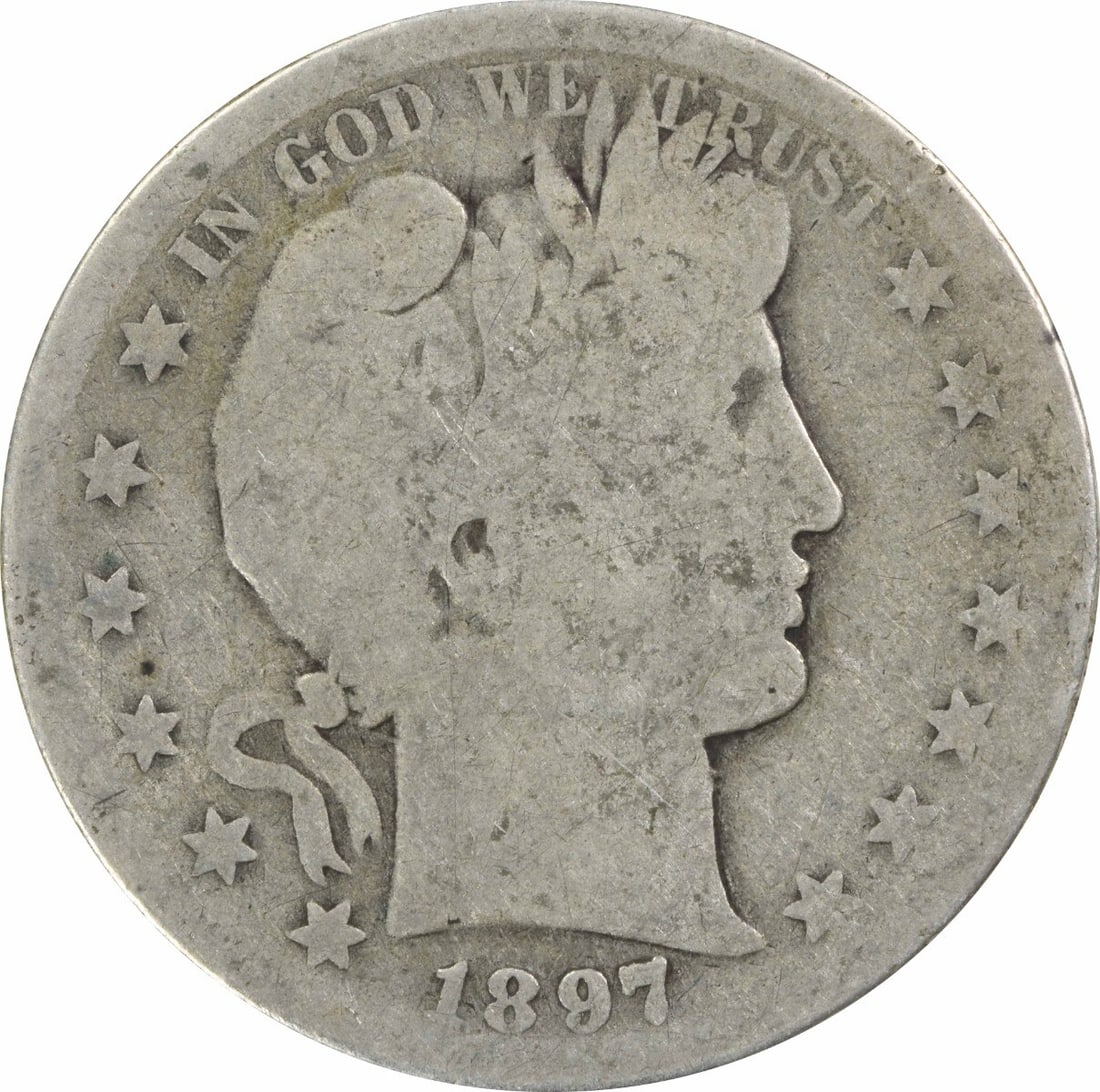 1897-S Barber Half Dollar 50C 90% Silver Uncertified Coin: 1897-S Barber Half Dollar 50C 90% Silver Uncertified Coin This 1897-S Barber Silver Half Dollar is a classic piece of American numismatics. Featuring the iconic design by Charles E. Barber, this coin