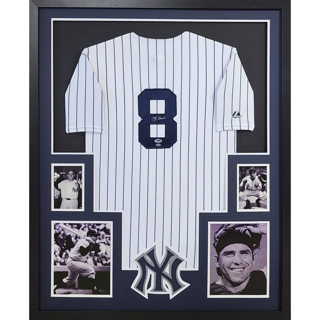 Yogi Berra Signed Jersey Framed PSA/DNA Authentic New York Yankees: Yogi Berra Signed Jersey Framed PSA/DNA Authentic New York Yankees This is an authentic autographed jersey of Yogi Berra, framed elegantly for display. The jersey has been verified by PSA/DNA, a leadi