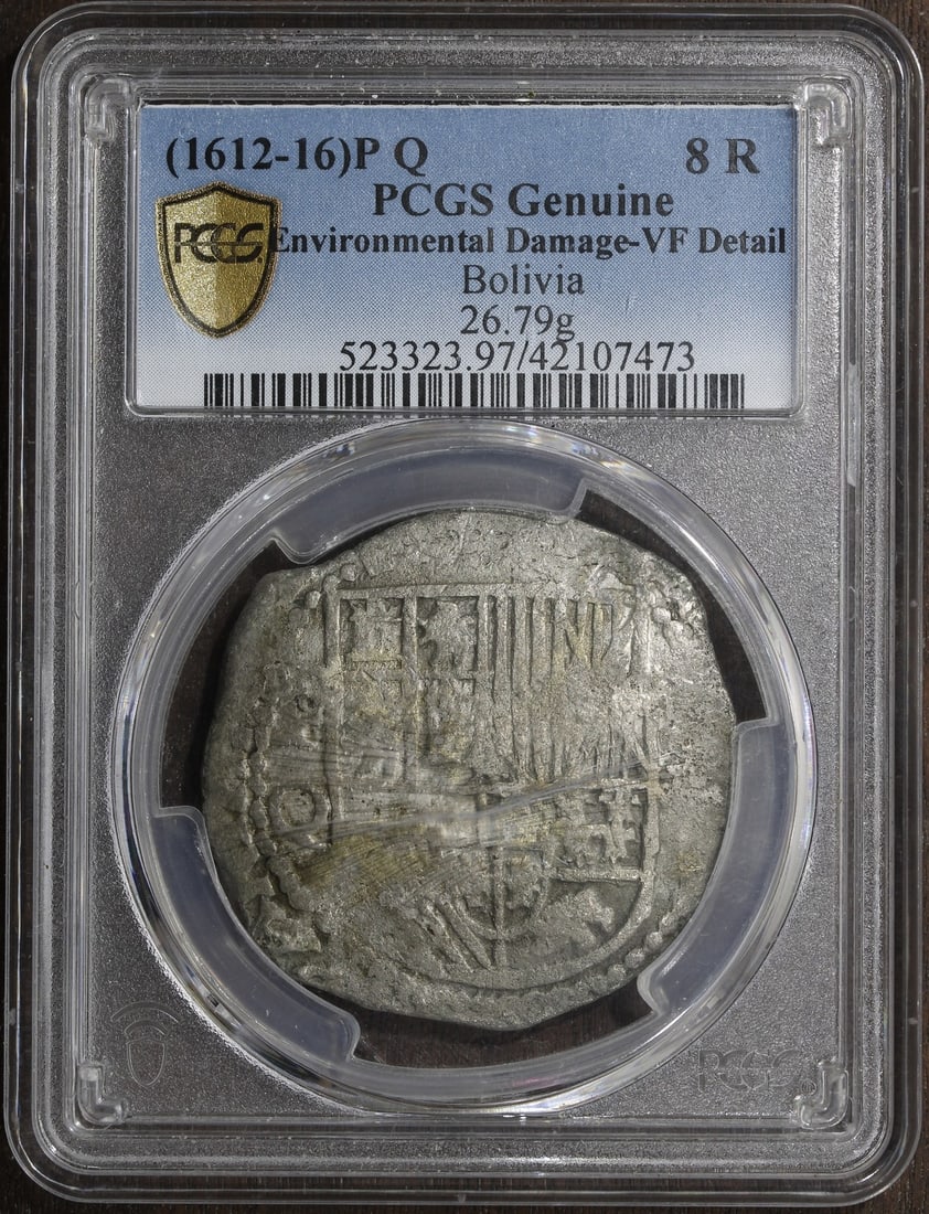 Boliva 8 Reales Silver Cob Coin 1612-1616 PCGS Certified (1 of 3)