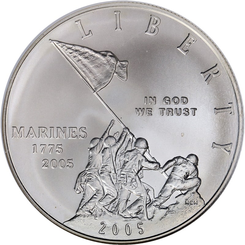 NGC MS70 2005-P Marine Corps 230th Anniversary Silver Dollar Commemorative Coin: NGC MS70 2005-P Marine Corps 230th Anniversary Silver Dollar Commemorative Coin This is an un-used 2005-P Marine Corps 230th Anniversary Commemorative Silver Dollar, certified by NGC with a grade of M