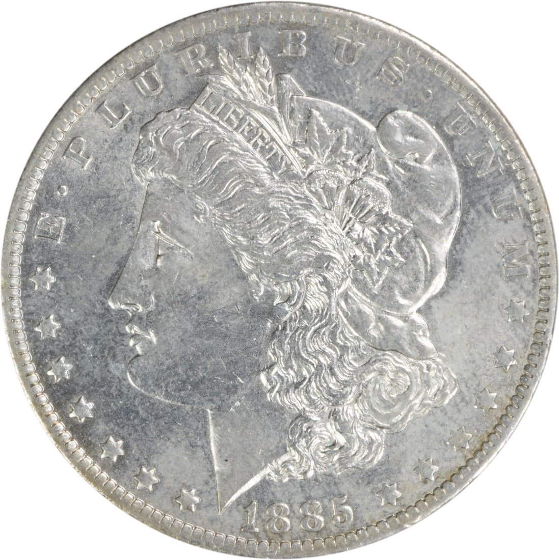 1885-O Morgan Silver Dollar BU Uncertified Silver Coin: 1885-O Morgan Silver Dollar BU Uncertified Silver Coin This 1885-O Morgan Silver Dollar is an uncirculated coin, showcasing its brilliant uncirculated (BU) condition. Minted in 1885 at the O mint loca