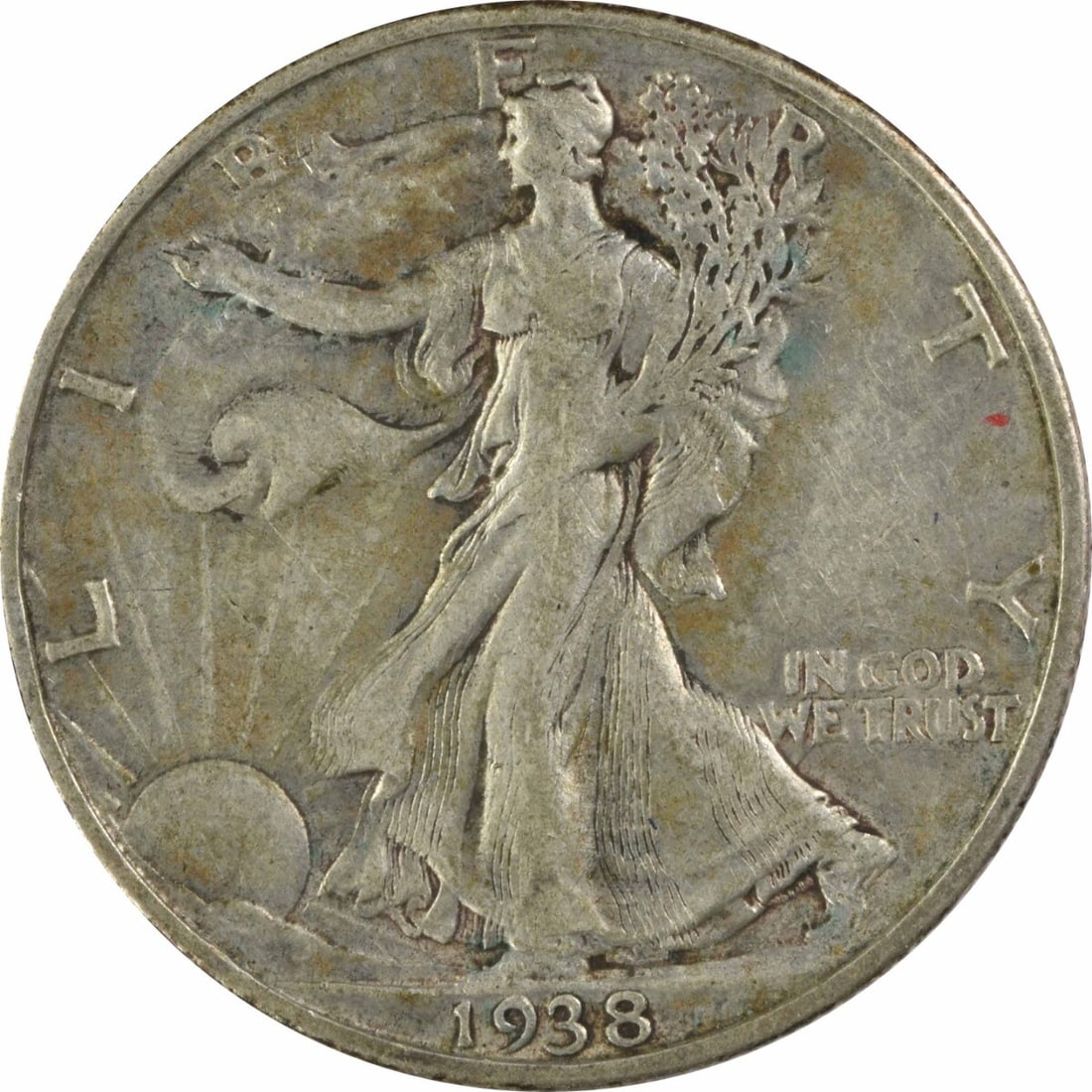 1938-D Walking Liberty Half Dollar 90% Silver Uncertified Coin: 1938-D Walking Liberty Half Dollar 90% Silver Uncertified Coin This 1938-D Walking Liberty Silver Half Dollar is a classic piece of American numismatic history. Featuring the iconic design by Adolph A