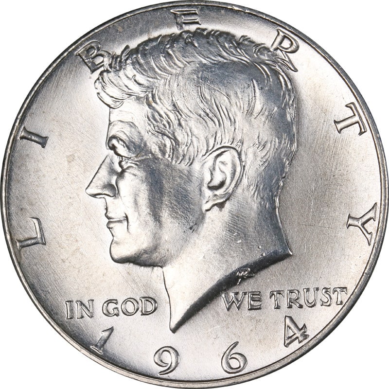 Doubled Die Obverse 1964-D Kennedy Silver Half Dollar from Denver Mint (1 of 2)