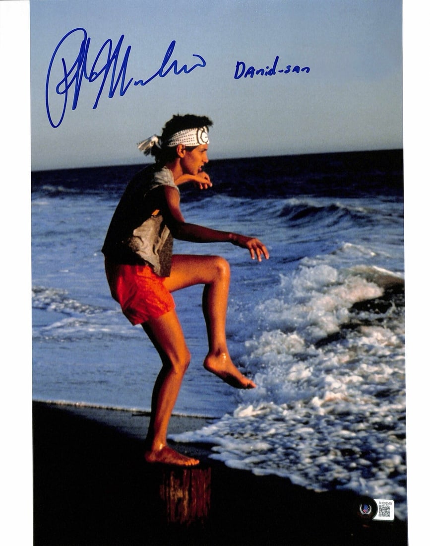 Ralph Macchio Signed 11x14 Daniel LaRusso Photo Beckett Authenticated: Ralph Macchio Signed 11x14 Daniel LaRusso Photo Beckett Authenticated This is an original, autographed 11x14 photograph of Ralph Macchio, known for his role as "Daniel LaRusso" in The Karate Kid. The