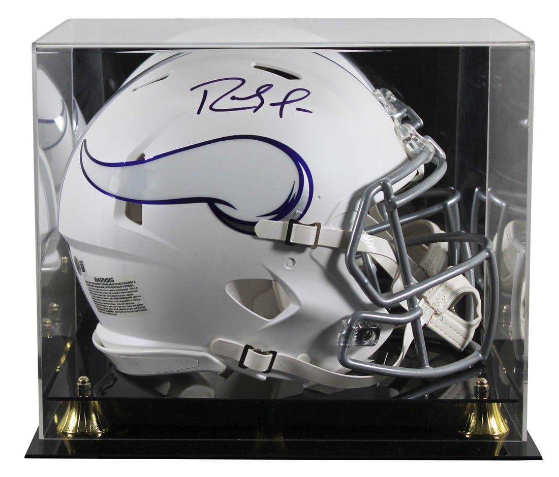 Randy Moss Signed 2024 Vikings Full Size Helmet with Display Case BAS: Randy Moss Signed 2024 Vikings Full Size Helmet with Display Case BAS This authentic 2024 On-Field Alternate Riddell Full Size Speed Proline Helmet has been personally signed by Randy Moss of the Minn