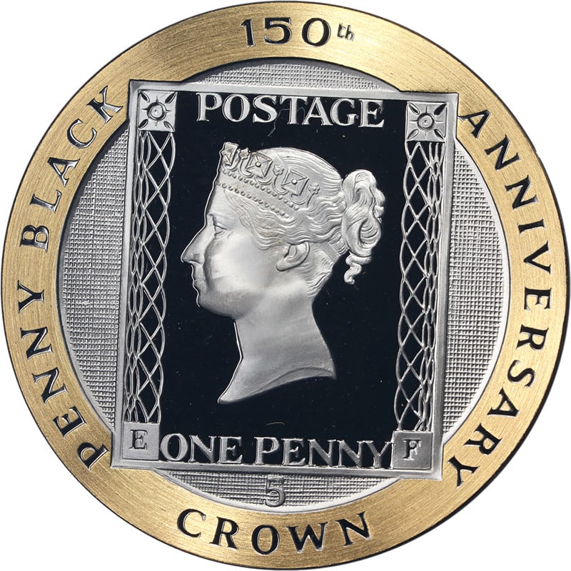 Isle of Man 1990 Gold 5 Ounce Penny Black Proof Coin with OGP and COA: Isle of Man 1990 Gold 5 Ounce Penny Black Proof Coin with OGP and COA This 1990 Isle of Man 5 Ounce Gold 5 Crown Penny Black Proof coin features .999 fine gold and is uncirculated. It comes in its ori