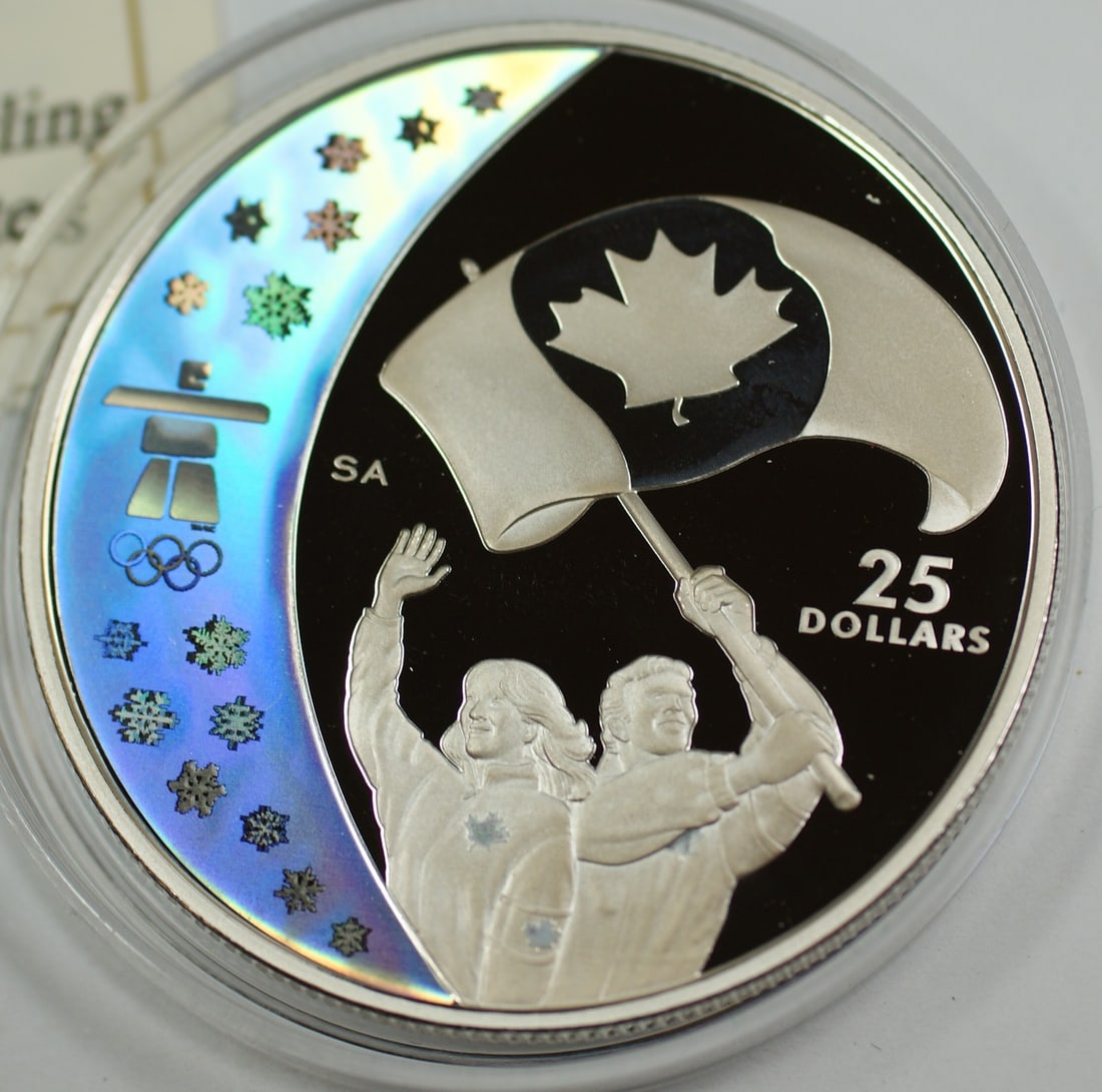 2007 $25 Silver Hologram Proof Canada Coin Athletes Pride Vancouver COA (1 of 3)
