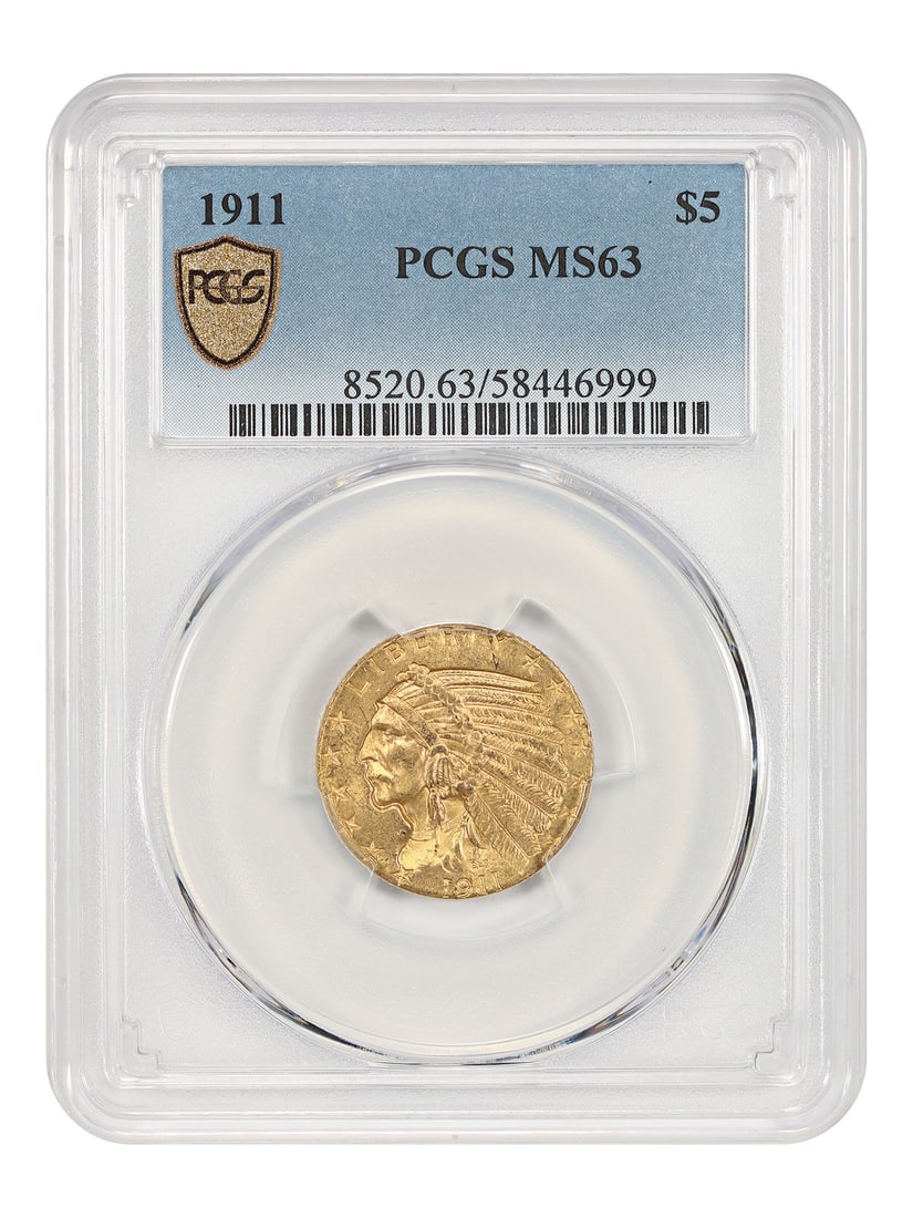 1911 Indian $5 Gold Coin PCGS MS63 Philadelphia Mint (1 of 5)