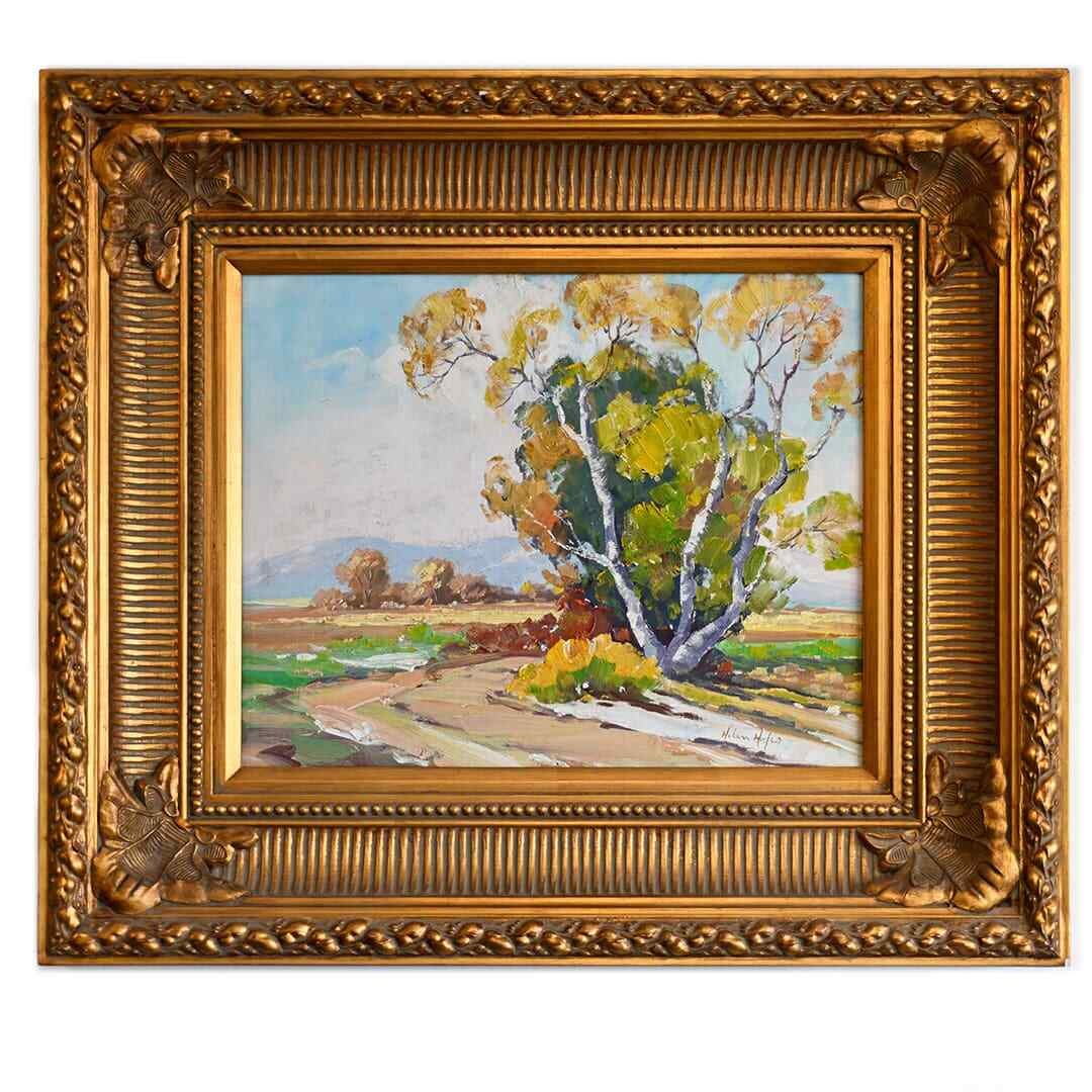 California Impressionist Landscape by Helen Hafer Framed Original Painting: California Impressionist Landscape by Helen Hafer Framed Original Painting Discover the charm of California's coastal beauty with this exquisite framed painting titled "California Scenic Landscape" by