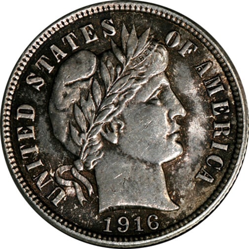 1916-P Barber Dime Choice BU+ Silver Coin Exceptional Luster (1 of 2)