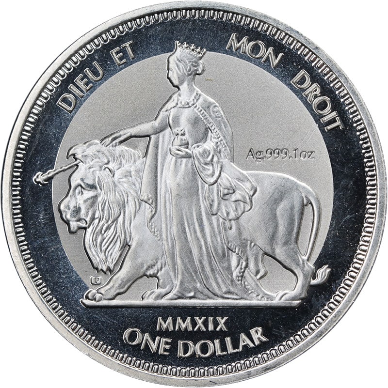 2019 Silver Una and the Lion $1 Coin British Virgin Islands 1oz .999 Fine: 2019 Silver Una and the Lion $1 Coin British Virgin Islands 1oz .999 Fine This 2019 British Virgin Islands $1 Una and the Lion coin is struck from 1 ounce of 99.9% fine silver. It is uncirculated and