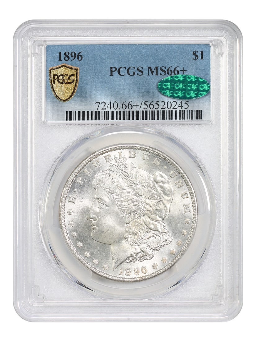 PCGS CAC MS66 Plus 1896 Morgan Silver Dollar Uncirculated (1 of 4)
