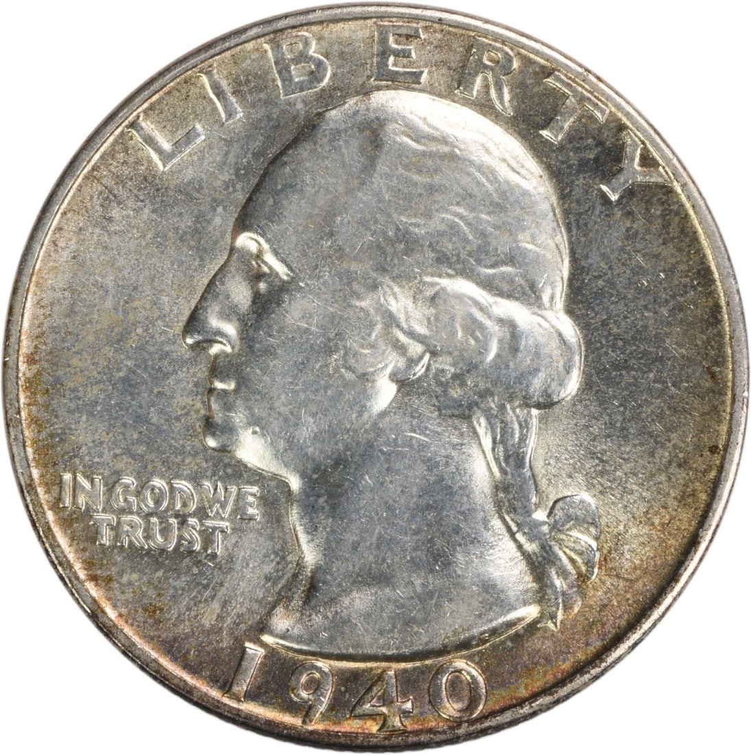 1940-D Washington Silver Quarter Choice BU Uncertified Coin: 1940-D Washington Silver Quarter Choice BU Uncertified Coin This 1940-D Washington Silver Quarter is a stunning example of American coinage, featuring a Choice Brilliant Uncirculated (BU) grade. Struc