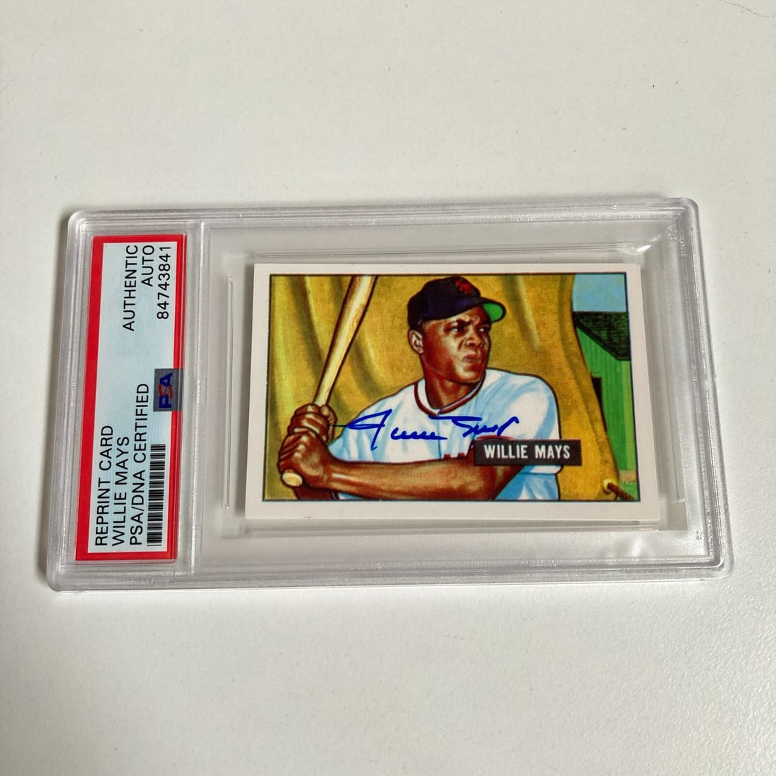 1951 Bowman Willie Mays Autographed Rookie Card PSA Certified: 1951 Bowman Willie Mays Autographed Rookie Card PSA Certified This is a remarkable 1951 Bowman Willie Mays Signed Autographed RP Rookie Card, authenticated by PSA (Professional Sports Authenticator).