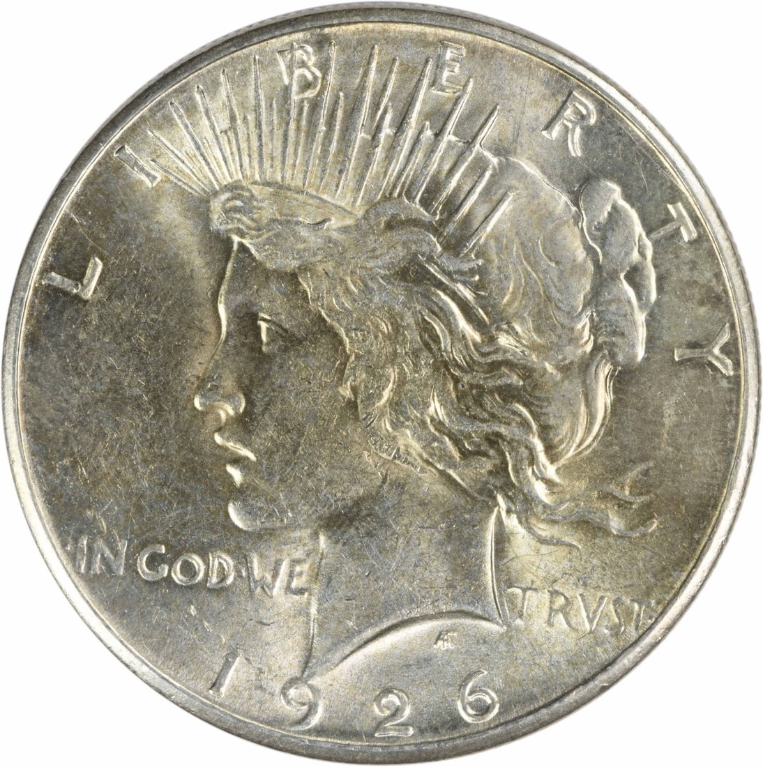 1926-S Peace Silver Dollar Brilliant Uncirculated Silver Coin: 1926-S Peace Silver Dollar Brilliant Uncirculated Silver Coin This 1926-S Peace Silver Dollar is an uncirculated coin, showcasing its brilliant uncirculated (BU) condition. Struck in silver, this coin