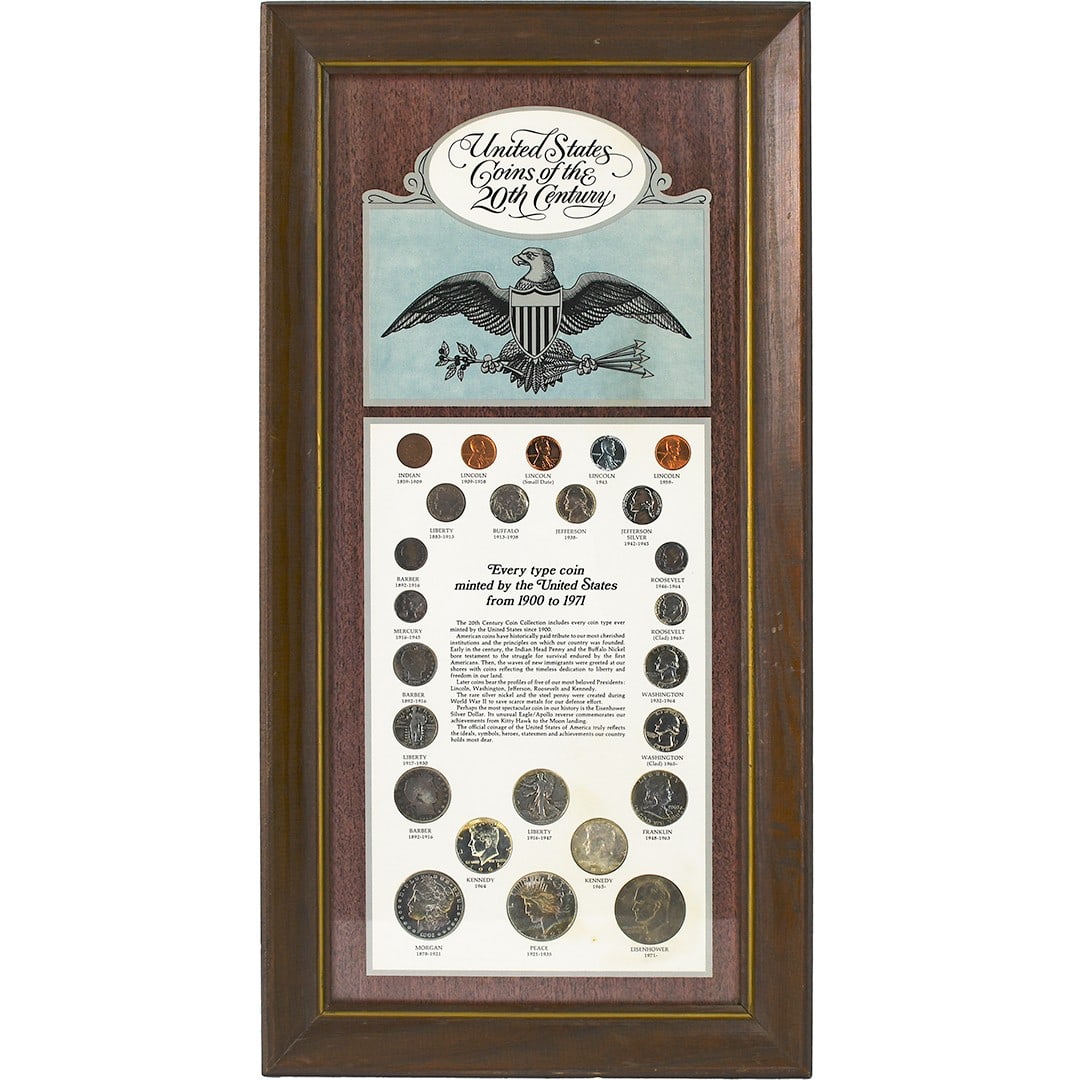 Set of 25 US 20th Century Type Coins Assortment: Set of 25 US 20th Century Type Coins Assortment This set features 25 United States coins representing every type minted from 1900 to 1971. Included are examples such as Indian Head, Lincoln (various d