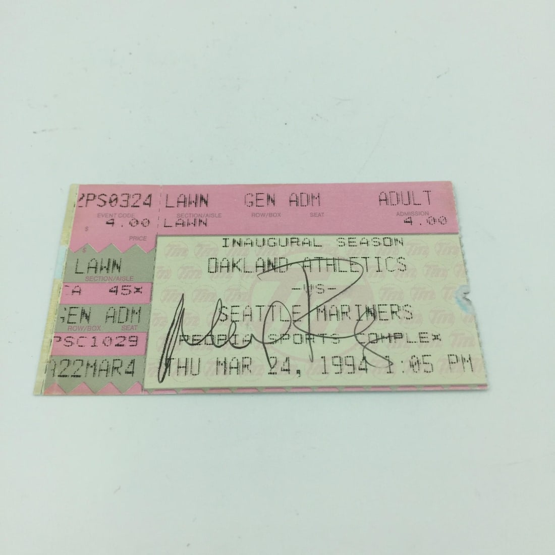 Alex Rodriguez Signed 1994 Professional Debut Ticket JSA Authenticated: Alex Rodriguez Signed 1994 Professional Debut Ticket JSA Authenticated Celebrate a significant moment in baseball history with this ticket stub from Alex Rodriguez's first-ever professional game, held