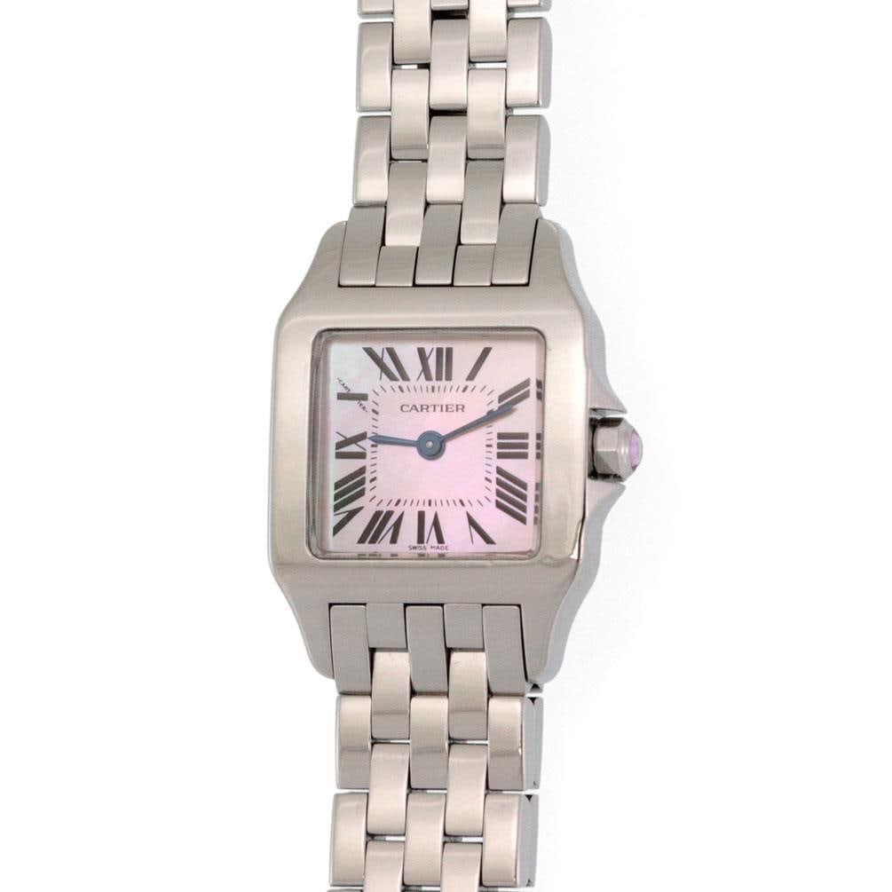 Cartier Santos Demoisel Ladies MOP Quartz Watch 706499 Stainless Steel: Cartier Santos Demoisel Ladies MOP Quartz Watch 706499 Stainless Steel Presenting an authentic Cartier Santos Demoisel ladies' wrist watch, a perfect blend of elegance and precision. This exquisite ti