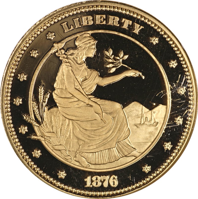 NGC Certified 2005 $100 Gold Union 1oz Gem Proof Morgan Proposed 1876 Design: NGC Certified 2005 $100 Gold Union 1oz Gem Proof Morgan Proposed 1876 Design This is a George T. Morgan $100 Gold Union 1876 Proposed Design 1 Ounce coin, featuring a proof strike with exceptional lus