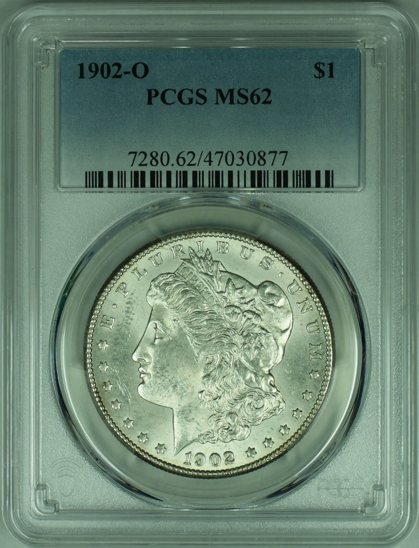 PCGS MS-62 1902-O New Orleans Morgan Silver Dollar $1 Coin (1 of 2)