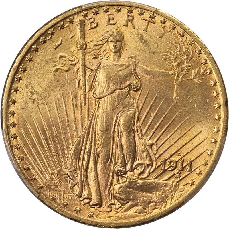 1911 Double D Saint-Gaudens $20 Gold Coin RPM FS-501 PCGS MS63 (1 of 4)
