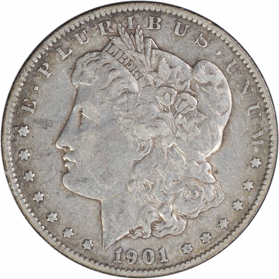 1901 Philadelphia Morgan Dollar 90 Percent Silver VF Uncertified (1 of 2)
