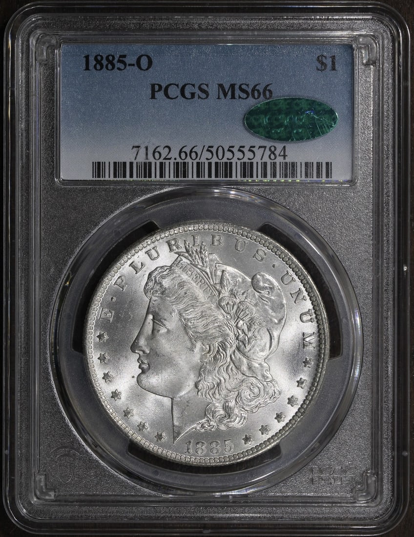 PCGS CAC MS66 1885-O Morgan Dollar Uncirculated Silver Coin (1 of 4)